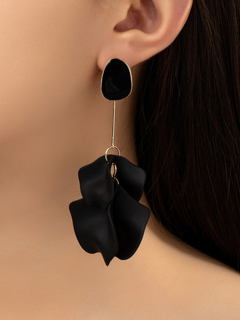 ブラック ブライダルイヤリング 非石 金属ピアス ブライダルジュエリー