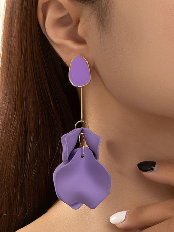 バイオレットブライダルイヤリング 非石 金属ピアス ブライダルジュエリー