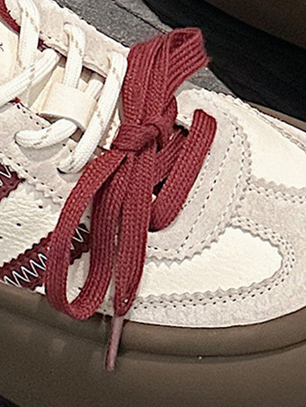 Baskets à bout rond en cuir PU marron café pour femmes chaussures décontractées