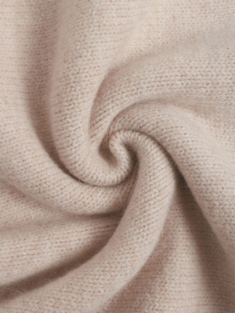 レディース プルオーバー セーター キャメル ツートン ジュエルネック 長袖 アクリル セーター