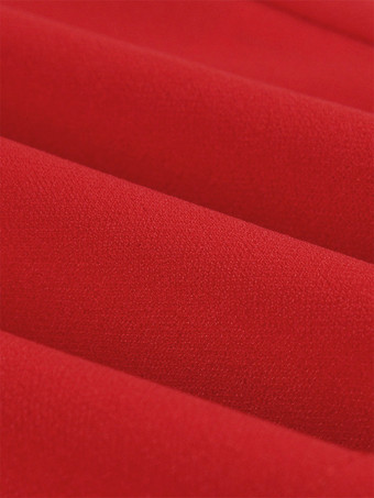 レトロドレス ターンダウンカラー サッシュ 1950 年代 オードリー ヘプバーン スタイル 半袖 ツートン ミディアム レッド ロカビリー ドレス