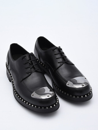 メンズ ドレス ダービーシューズ ラウンドトゥ メタル装飾 厚底 リベット プロム ウェディングシューズ