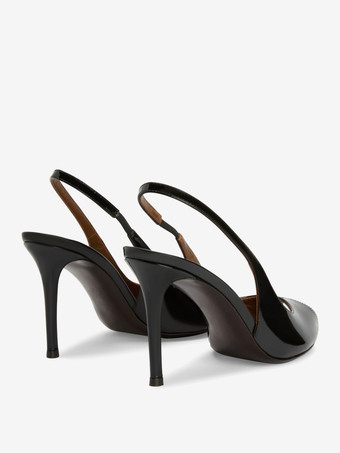 レッド ピープトゥ ハイヒール レディース スリングバック スティレットヒール パンプス