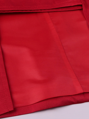 赤いヴィンテージのエレガントなボタンの長袖ポリエステルオーバーコート男性用レトロコスチューム バーガンディ