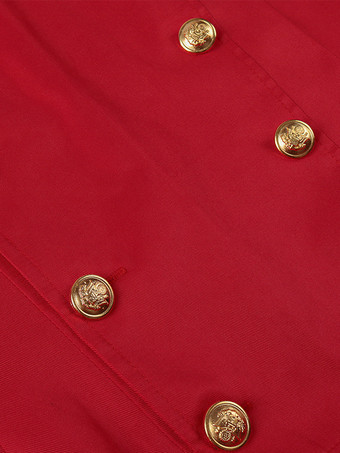 赤いヴィンテージのエレガントなボタンの長袖ポリエステルオーバーコート男性用レトロコスチューム バーガンディ