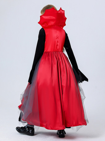 ハロウィン 子供用吸血鬼コスチューム 赤いハロウィン ベロアセット 子供用恐ろしいドレス