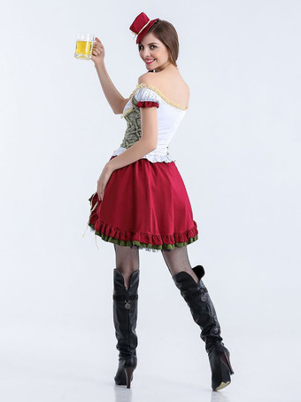 ハロウィン ハロウィンコスチューム レッド レディース エレガント トップスカート ポリエステル 花柄 ホリデーコスチューム