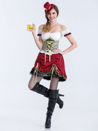 ハロウィン ハロウィンコスチューム レッド レディース エレガント トップスカート ポリエステル 花柄 ホリデーコスチューム