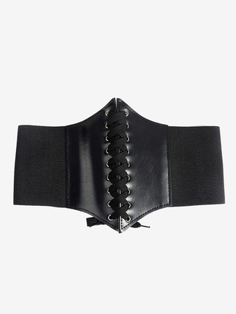 ブラック ブラック レトロ コスチューム レースアップ PUレザー レディース レトロ アクセサリー マリー アントワネット コスチューム パーティー プロム ドレス