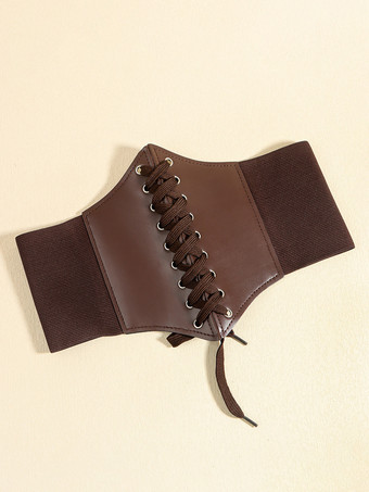 ブラウン ブラック レトロ コスチューム レースアップ PUレザー レディース レトロ アクセサリー マリー アントワネット コスチューム パーティー プロム ドレス