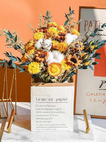 オレンジ ウェディングフラワー 高品質 手結び ドライフラワー