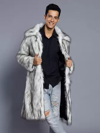 Light grey fur jacket best sale