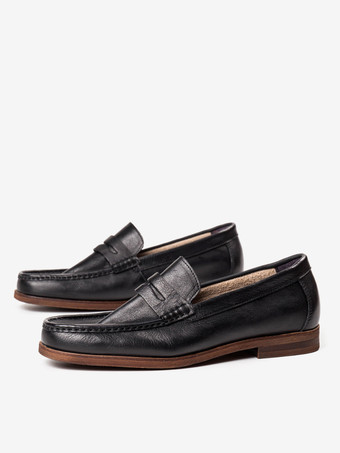 牛革製メンズペニーローファー スリップオン プロム ウェディングシューズ