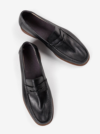 牛革製メンズペニーローファー スリップオン プロム ウェディングシューズ