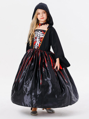 ブラック ハロウィン 子供用ハロウィンコスチューム ブラックハロウィンセット 子供用ポリエステルドレス ネックレス