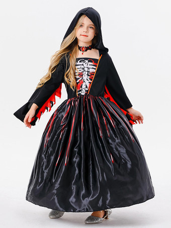 ハロウィン 子供用ハロウィンコスチューム ブラックハロウィンセット 子供用ポリエステルドレス ネックレス