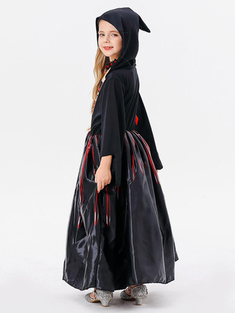 ハロウィン 子供用ハロウィンコスチューム ブラックハロウィンセット 子供用ポリエステルドレス ネックレス