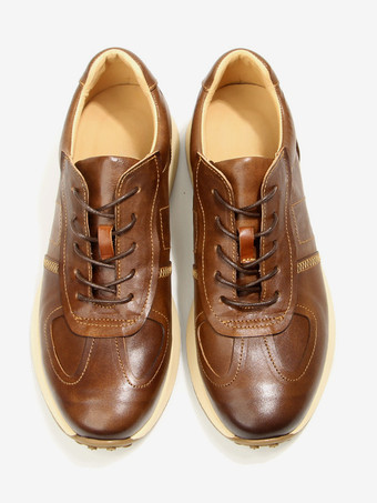 メンズスニーカー ファッション 牛革 ポインテッドトゥ カジュアルシューズ