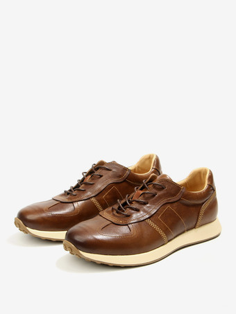 メンズスニーカー ファッション 牛革 ポインテッドトゥ カジュアルシューズ