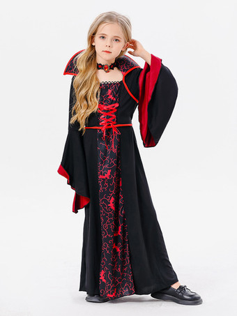 ハロウィン 子供用ハロウィンコスチューム ブラック ハロウィン ポリエステルセット 子供用ネックレスドレス