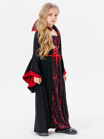 ハロウィン 子供用ハロウィンコスチューム ブラック ハロウィン ポリエステルセット 子供用ネックレスドレス