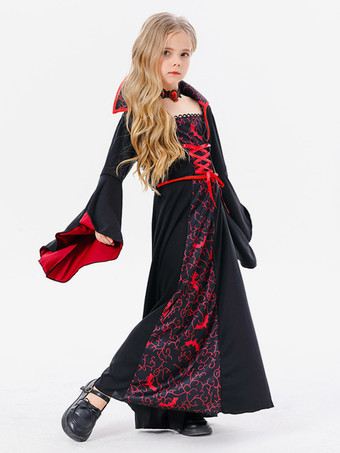 ハロウィン 子供用ハロウィンコスチューム ブラック ハロウィン ポリエステルセット 子供用ネックレスドレス