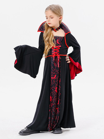 ハロウィン 子供用ハロウィンコスチューム ブラック ハロウィン ポリエステルセット 子供用ネックレスドレス