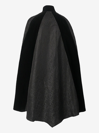 男性用ブラック ヴィンテージ エレガント ポリエステル ジッパー ジャカード ノースリーブ レトロ コスチューム