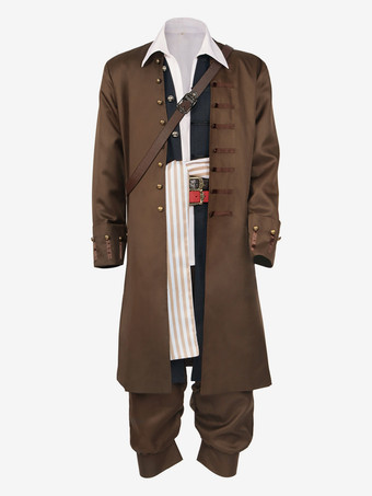 ブラウン パイレーツオブカリビアン ジャックスパロウ コスプレ衣装