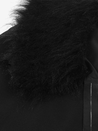 男性用ブラック ヴィンテージ エレガント フェイクファー ノースリーブ ポリエステル マント レトロ コスチューム