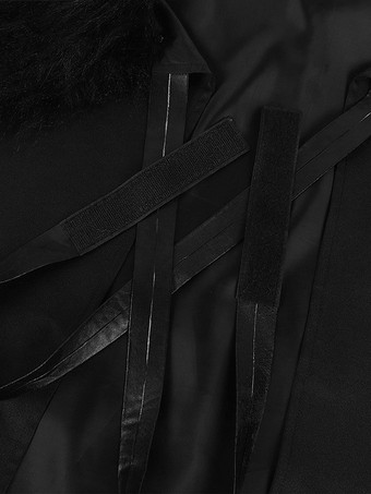 男性用ブラック ヴィンテージ エレガント フェイクファー ノースリーブ ポリエステル マント レトロ コスチューム