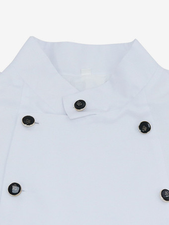 男性用ホワイト ヴィンテージ エレガント ポリエステル ボタン 長袖 レトロ コスチューム