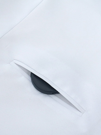 男性用ホワイト ヴィンテージ エレガント ポリエステル ボタン 長袖 レトロ コスチューム