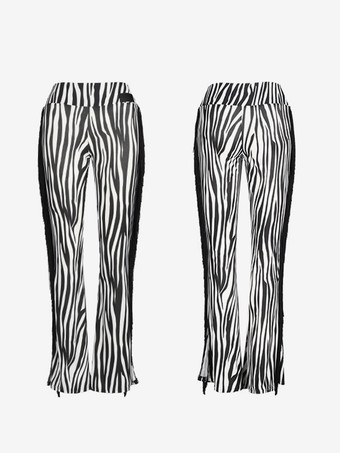 ラテンダンスドレス ホワイト レディース ポリエステル トップパンツ クロップド丈 セクシー フリンジ ラテンダンサー ダンスコスチューム