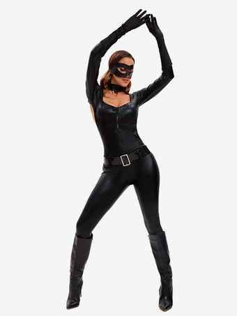 ハロウィン ハロウィンコスチューム ブラック レディース セクシー 手袋 サッシュ ポリエステル セット ホリデーコスチューム