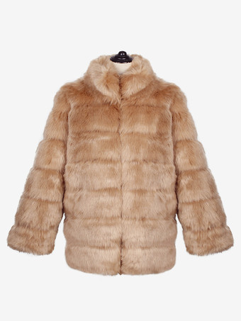 ライトグレー メンズ フェイクファーコート 冬用 暖かい 長袖 ジャケット スタンドカラー