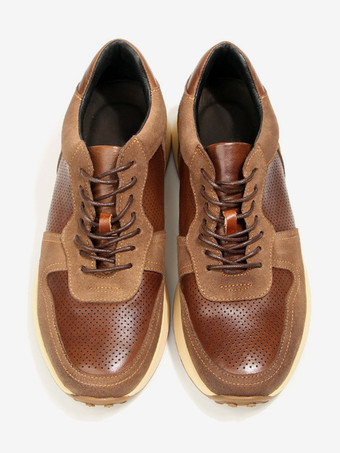 メンズスニーカー 快適な牛革ポインテッドトゥカジュアルシューズ