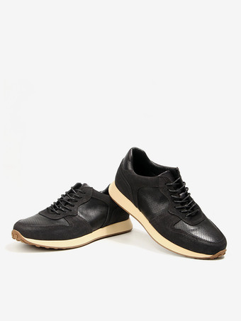 メンズスニーカー 快適な牛革ポインテッドトゥカジュアルシューズ