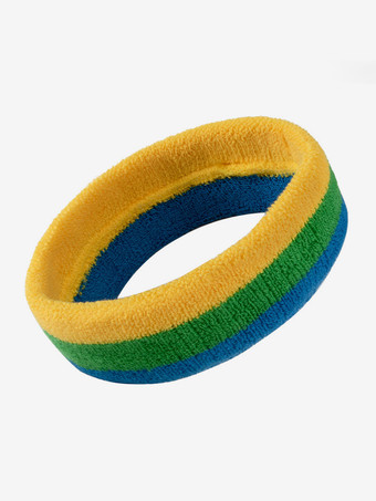 イエローユニセックス 伸縮性 スポーツ ヘアバンド 伸縮性 吸湿発散性 汗止めバンド ヘッドバンド