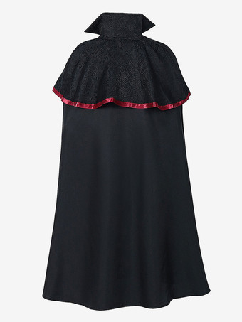 ブラック ヴィンテージ ヴィンテージチェーン ジャカード ノースリーブ ポリエステル マント レトロ コスチューム 男性用