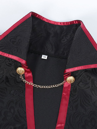 ブラック ヴィンテージ ヴィンテージチェーン ジャカード ノースリーブ ポリエステル マント レトロ コスチューム 男性用