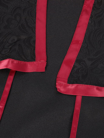 ブラック ヴィンテージ ヴィンテージチェーン ジャカード ノースリーブ ポリエステル マント レトロ コスチューム 男性用