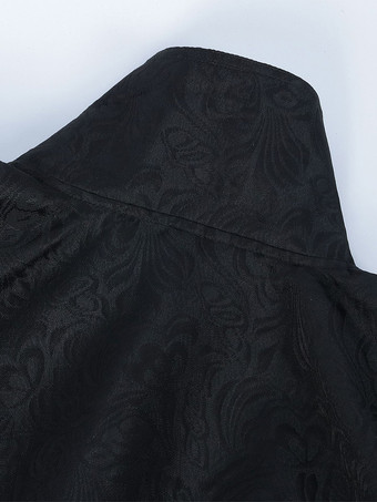 ブラック ヴィンテージ ヴィンテージチェーン ジャカード ノースリーブ ポリエステル マント レトロ コスチューム 男性用