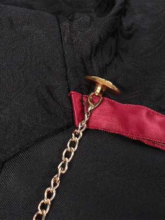 ブラック ヴィンテージ ヴィンテージチェーン ジャカード ノースリーブ ポリエステル マント レトロ コスチューム 男性用