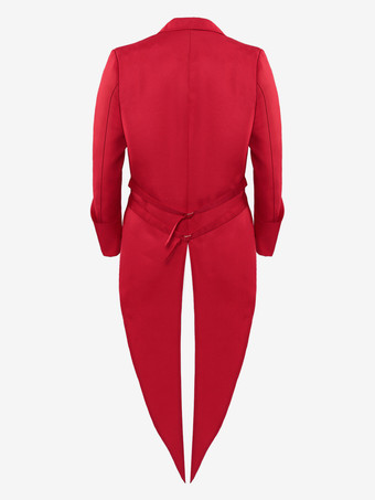 レッド ヴィンテージ ヴィンテージ ボタン 長袖 ポリエステル クラバット 男性用 レトロ コスチューム バーガンディ