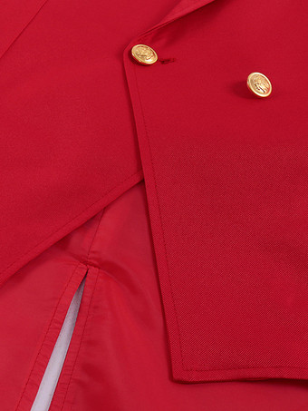 レッド ヴィンテージ ヴィンテージ ボタン 長袖 ポリエステル クラバット 男性用 レトロ コスチューム バーガンディ