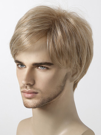 男性用ウィッグ ショートブロンド ナチュラル前髪 コスプレウィッグ