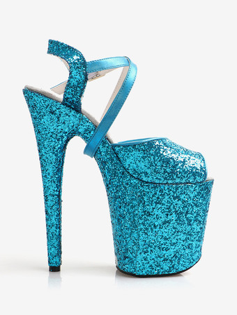 Sexy Sandalen mit hohen Absätzen rotes PU-Leder Peep Toe 99 cm Schnalle 201 cm sexy Schuhe