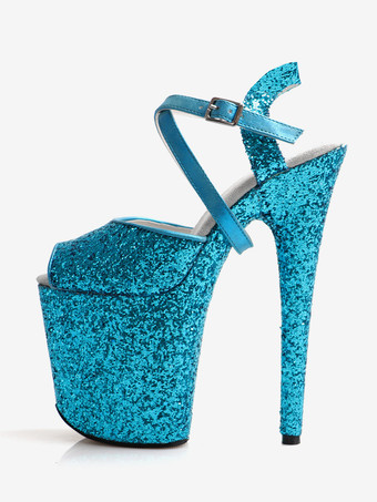 Sexy Sandalen mit hohen Absätzen rotes PU-Leder Peep Toe 99 cm Schnalle 201 cm sexy Schuhe