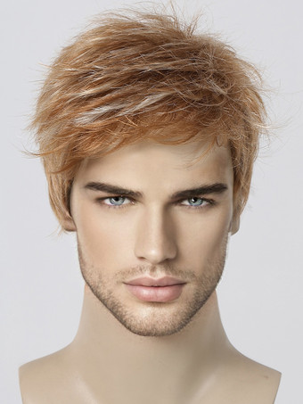 メンズウィッグ ブラウン ショート ナチュラル コスプレウィッグ